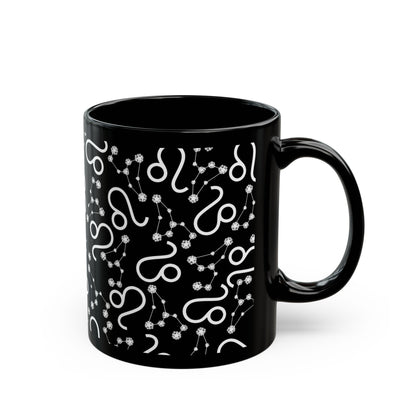 Zodiac 11oz Black Mug Leo Zodiac Sign