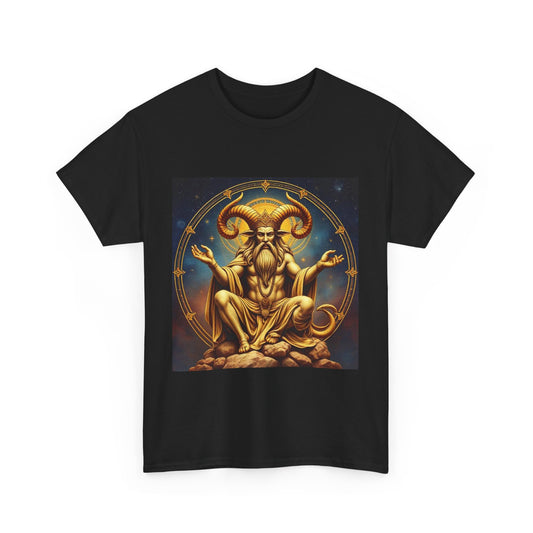 Unisex Heavy Cotton T-Shirt, On The Throne, Taurus Zodiac Design