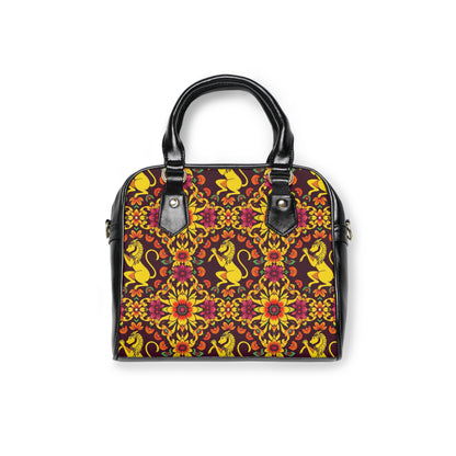 Shoulder Handbag, Virgo, Zodiac v1, Flower Pattern