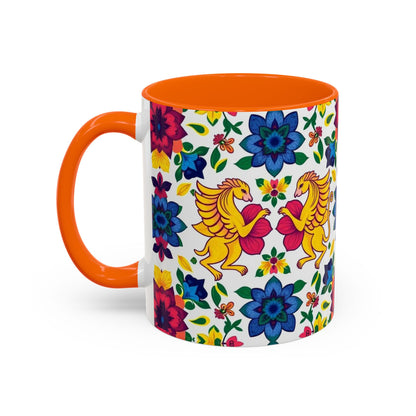 Accent Coffee Mug, Gemini, Zodiac, Flower Pattern, (11, 15oz)