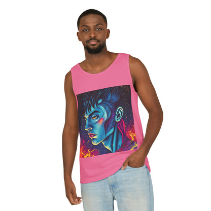 Unisex Garment-Dyed, Tank Top, Pisces Design, Pop Art v1, 100% US cotton