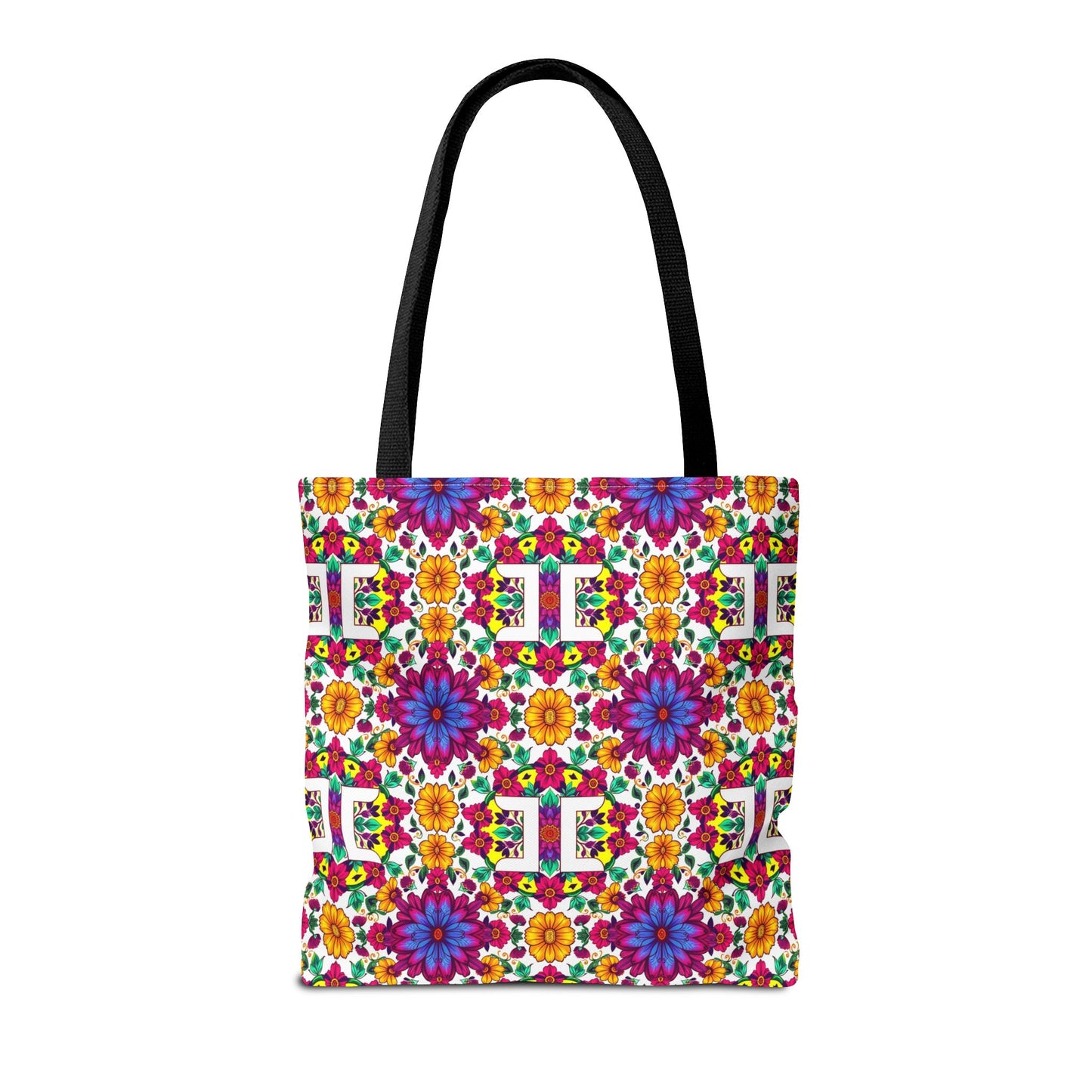 Tote Bag, (AOP), Gemini, Zodiac v3, Flower Pattern