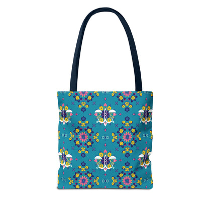 Tote Bag (AOP), Libra, Zodiac v1, Flower Pattern