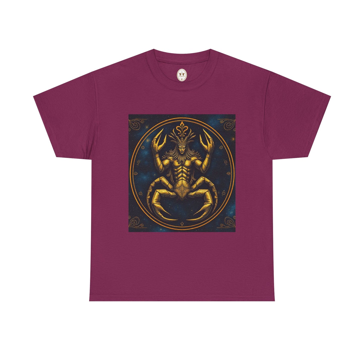 Unisex Heavy Cotton T-Shirt, Scorpion King, Cancer Zodiac Design