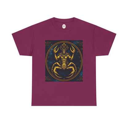 Unisex Heavy Cotton T-Shirt, Scorpion King, Cancer Zodiac Design