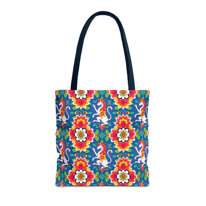 Tote Bag, (AOP), Virgo, Zodiac v2, Flower Pattern