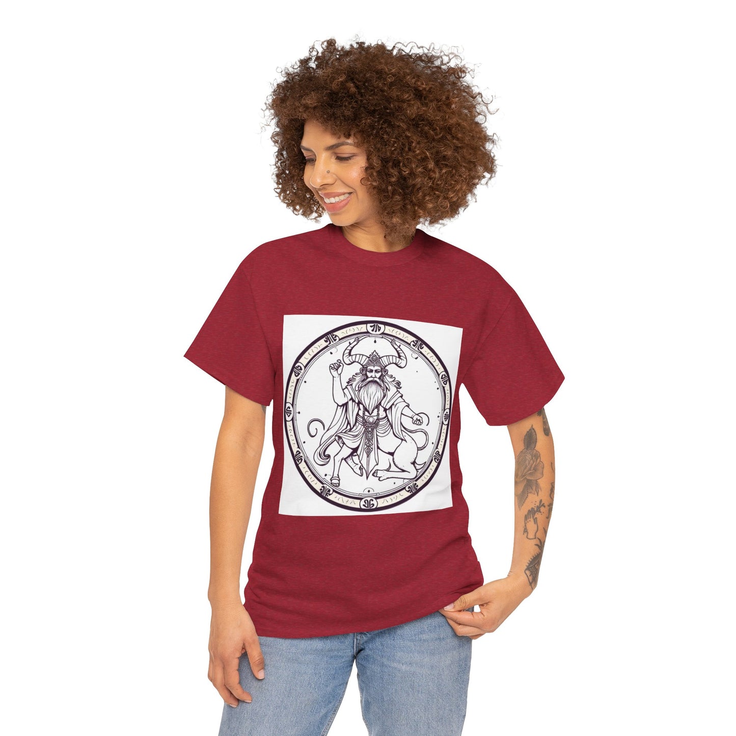 Unisex Heavy Cotton T-Shirt, Bull Centaur, Taurus Zodiac Design