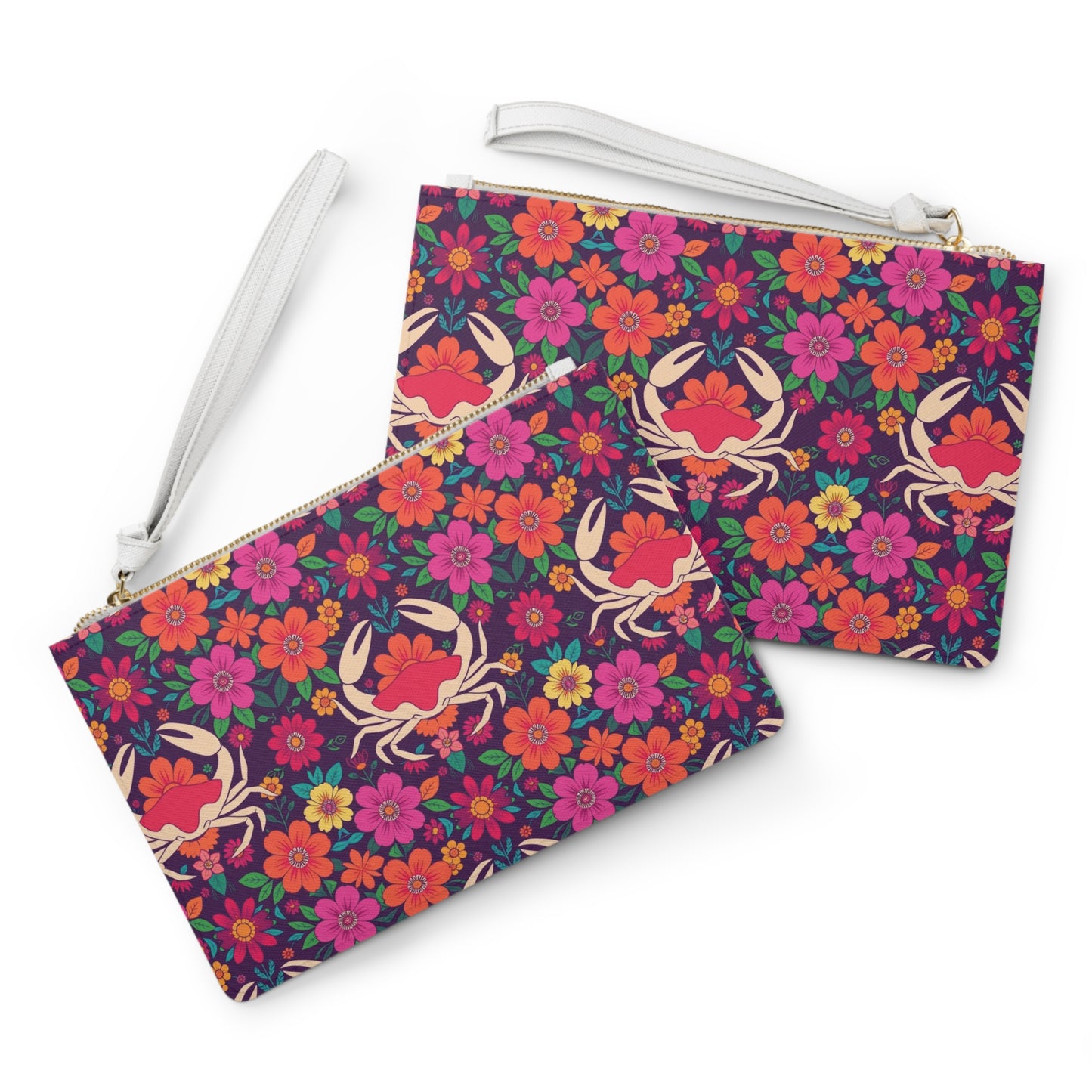 Clutch Bag, Cancer, Zodiac v3, Flower Pattern