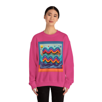 Unisex Heavy Blend™ Crewneck Sweatshirt, Water Painting, Aquarius Zodiac Design