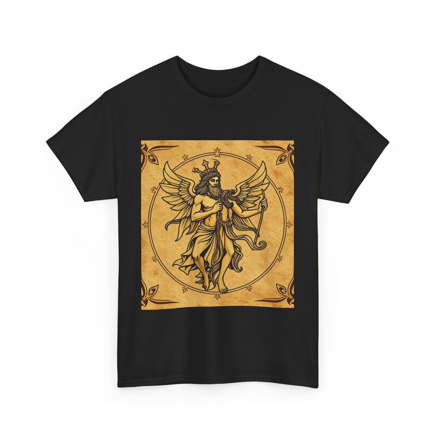 Unisex Heavy Cotton T-Shirt, Pencil Art v1, Gemini Zodiac Design