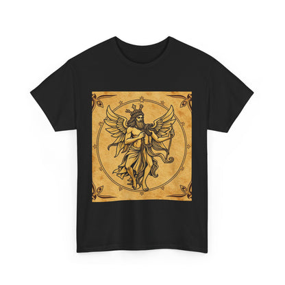 Unisex Heavy Cotton T-Shirt, Pencil Art, Gemini Zodiac Design