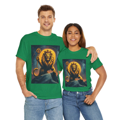 Unisex Heavy Cotton T-Shirt, King of Lion v3, Leo Zodiac Design