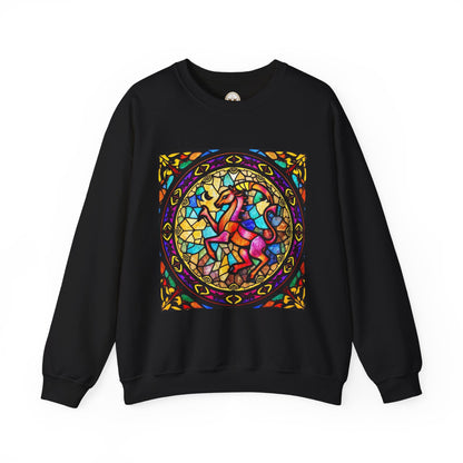 Unisex Heavy Blend™ Crewneck Sweatshirt, Glass, Aries Zodiac Design
