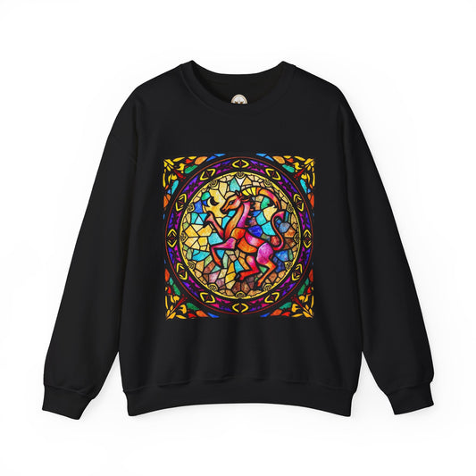 Unisex Heavy Blend™ Crewneck Sweatshirt, Glass, Aries Zodiac Design