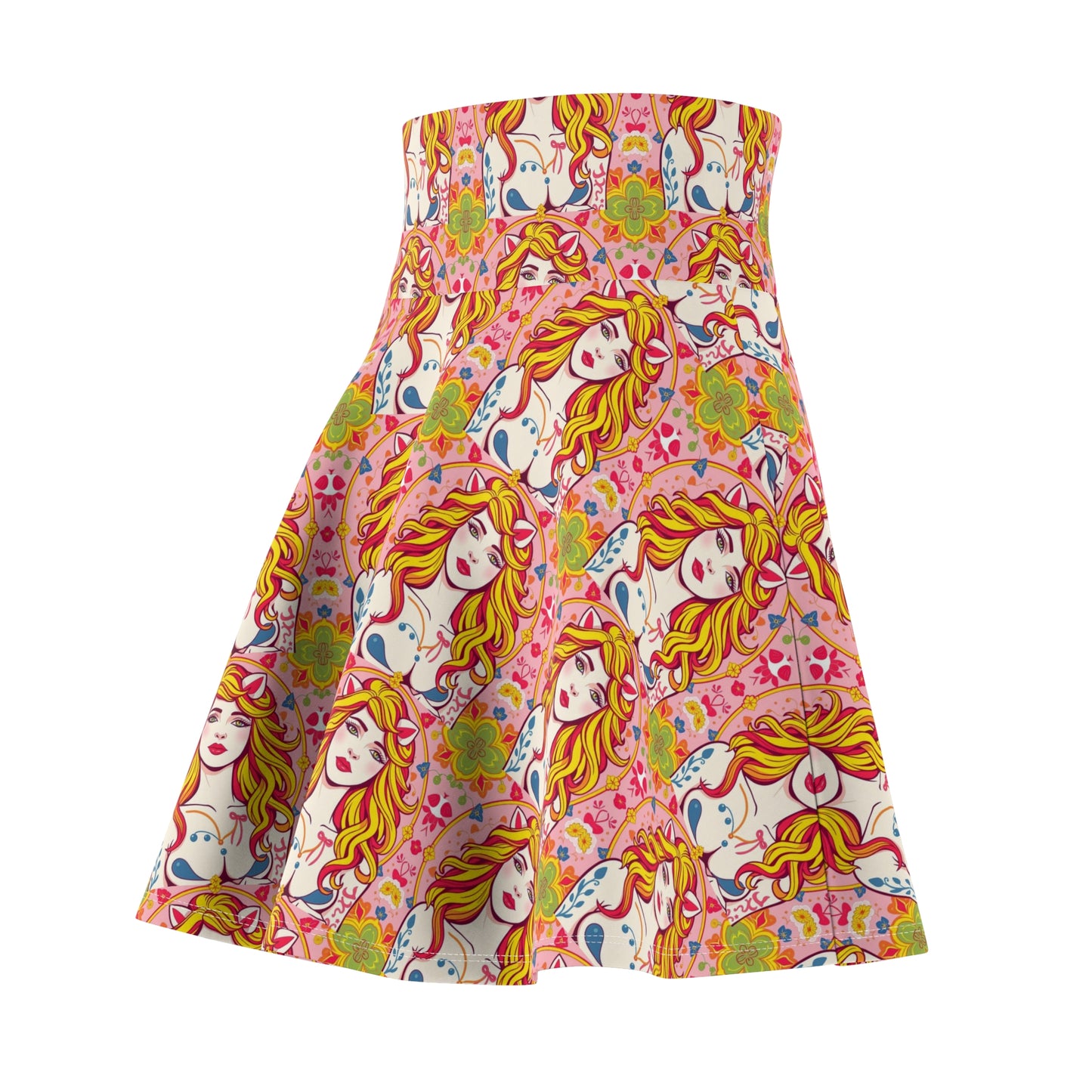 Women's Skater Skirt, (AOP), Leo, Zodiac v1, Sexy Pattern