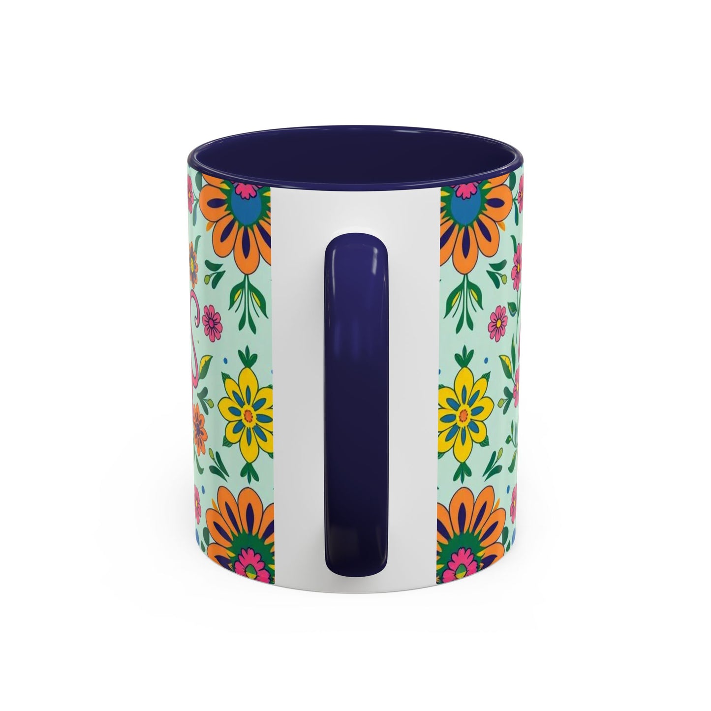 Accent Coffee Mug, Aquarius, Zodiac, Flower Pattern, (11, 15oz)