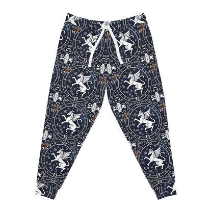 Athletic Joggers, Zodiac Design, Pattern v1, Virgo, AOP