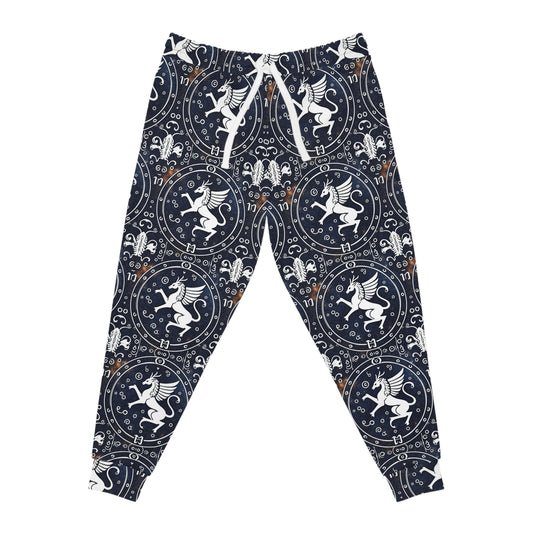 Athletic Joggers, Zodiac Design, Pattern v1, Virgo, AOP