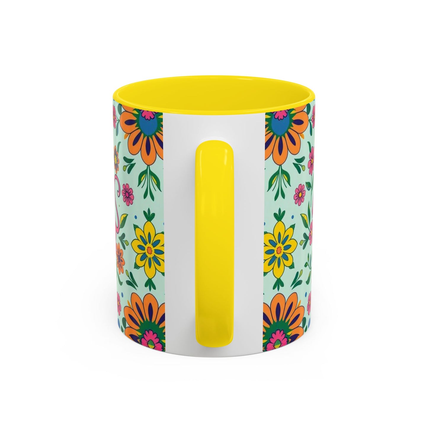 Accent Coffee Mug, Aquarius, Zodiac, Flower Pattern, (11, 15oz)