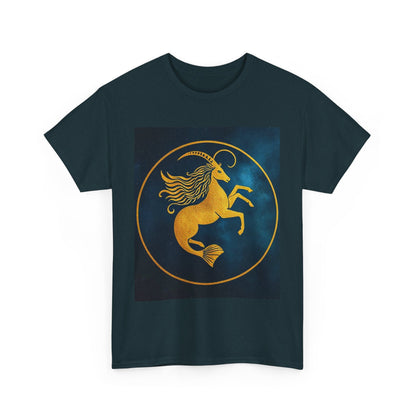 Unisex Heavy Cotton T-Shirt, Capricorn Animal v3, Symbol, Zodiac Design