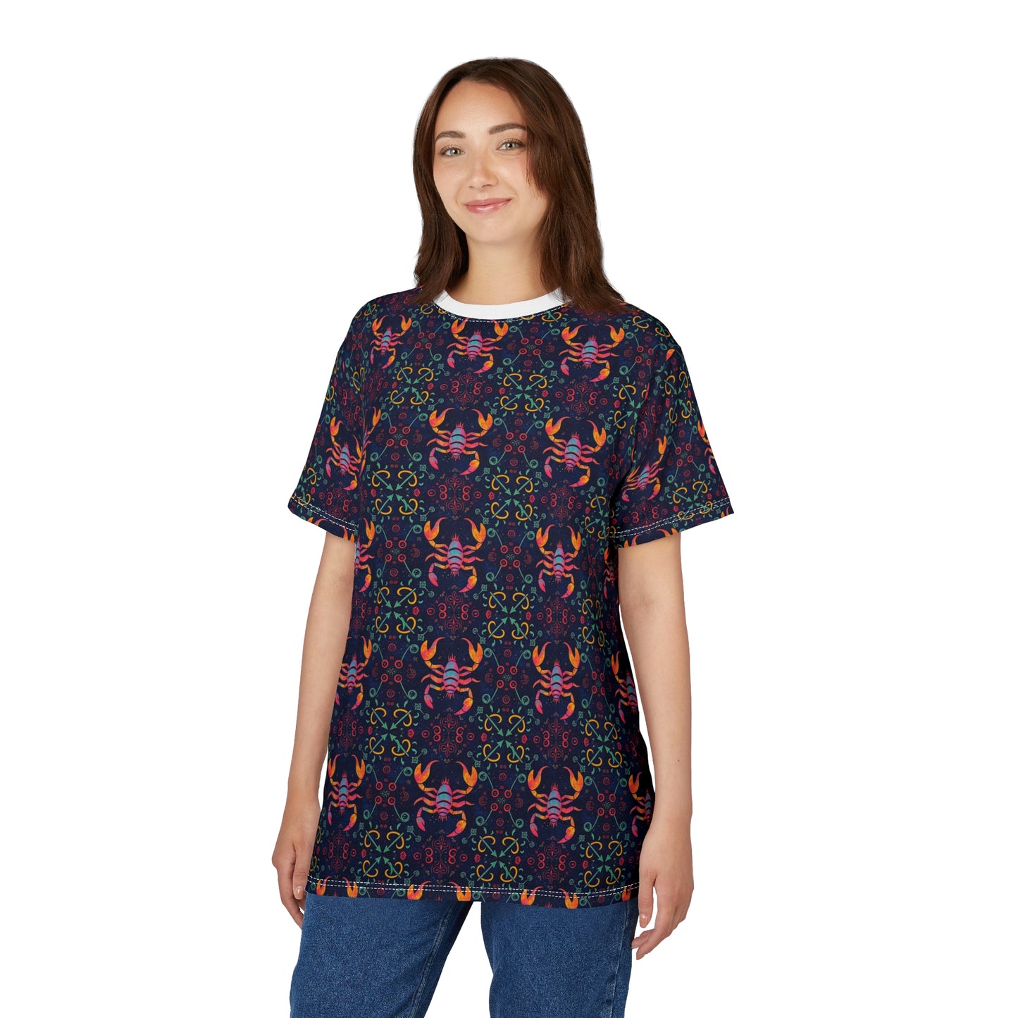 Unisex Cut & Sew T-Shirt, AOP, Scorpio, Zodiac, Pattern