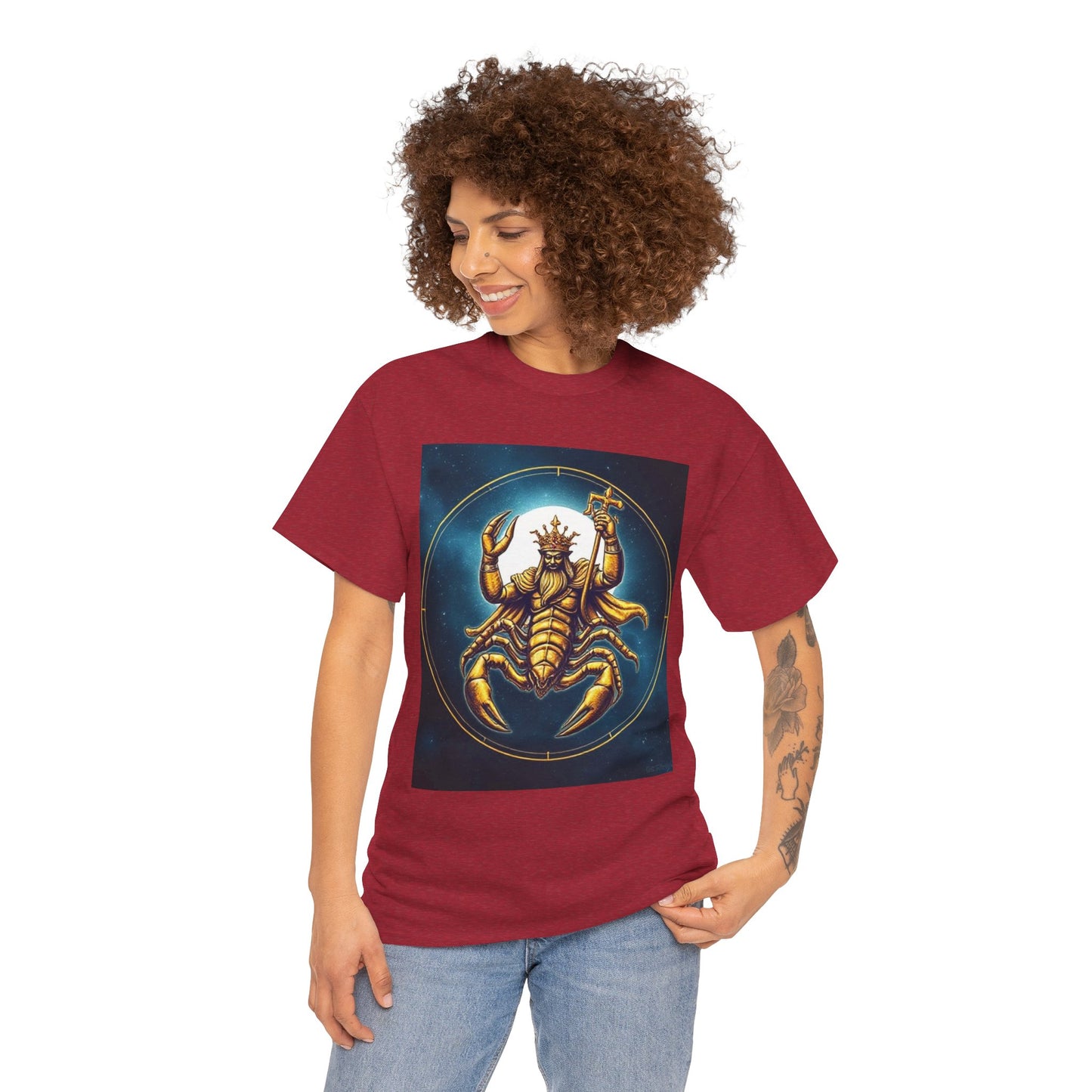 Unisex Heavy Cotton T-Shirt, Moon, Scorpio Zodiac Design