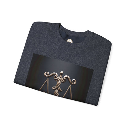 Unisex Heavy Blend™ Crewneck Sweatshirt, Brown Scale, Libra Zodiac Design