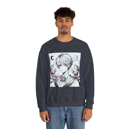 Unisex Heavy Blend™ Crewneck Sweatshirt,Two Moon, Cancer Zodiac Design