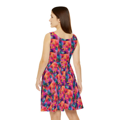 Women's Skater Dress, AOP, Zodiac v1, Libra, Pattern