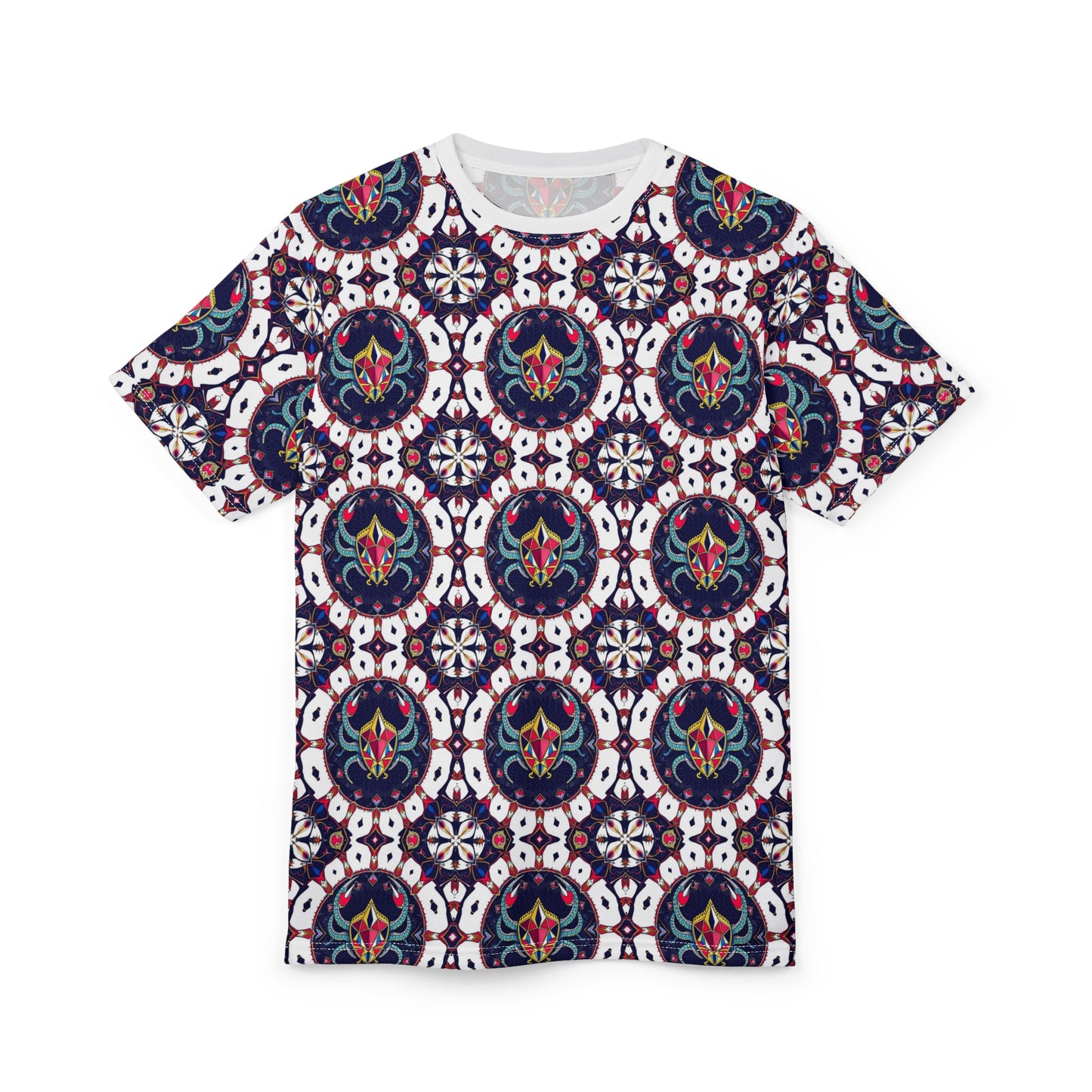 Unisex Cut & Sew T-Shirt, (AOP), Scorpio, Zodiac v4, Jewels Pattern