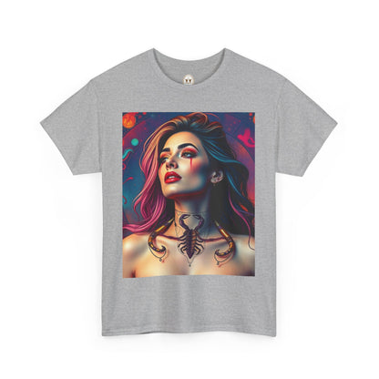 Unisex Heavy Cotton T-Shirt, Scorpio, Zodiac v1, Sexy Art