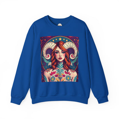 Unisex Heavy Blend™ Crewneck Sweatshirt, Aries, Zodiac v1, Sexy Pattern