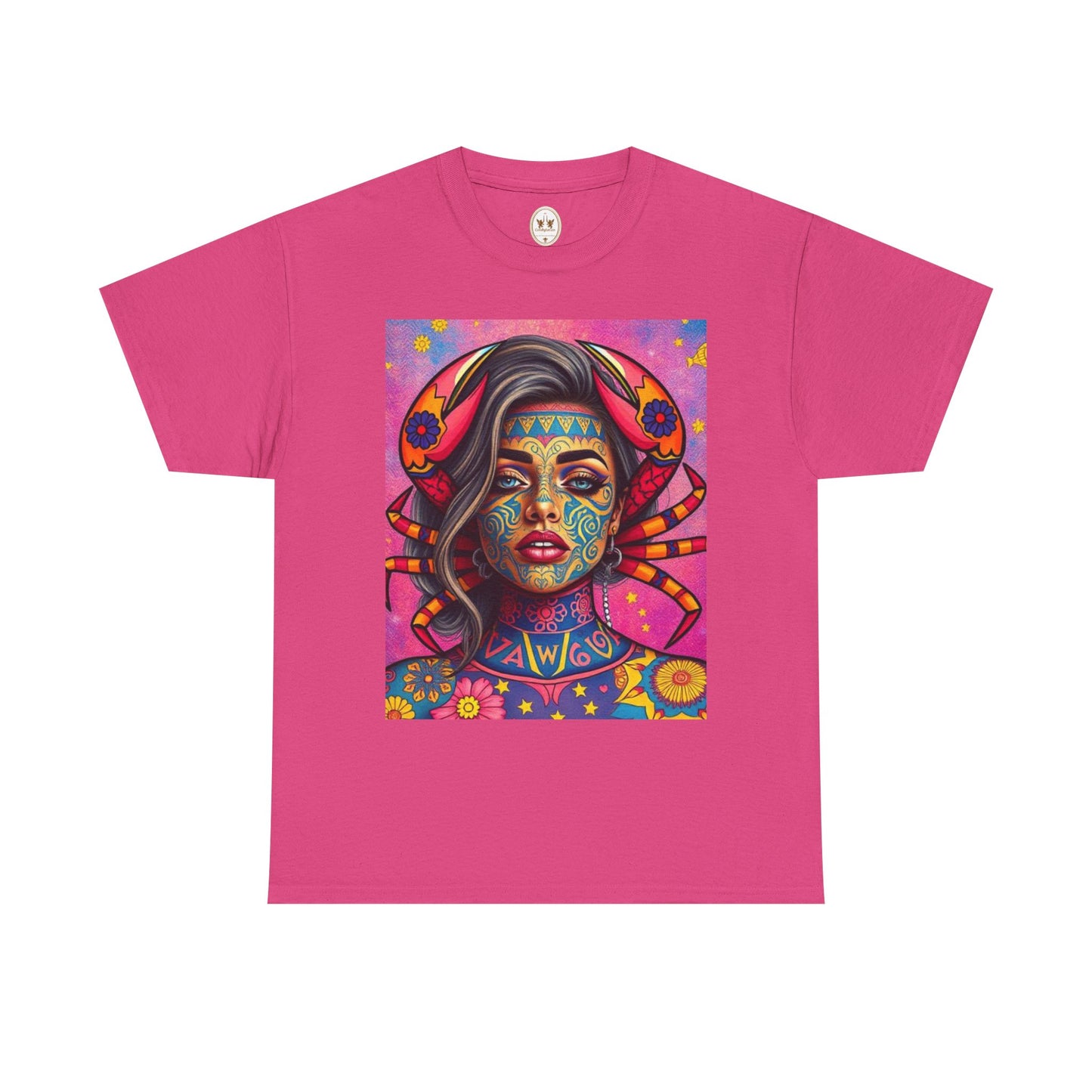 Unisex Heavy Cotton T-Shirt, Cancer, Zodiac v3, Sexy Art
