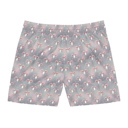 Men's Mid-Length Swim Shorts, (AOP), Aries, Zodiac v1, Bubble Pattern