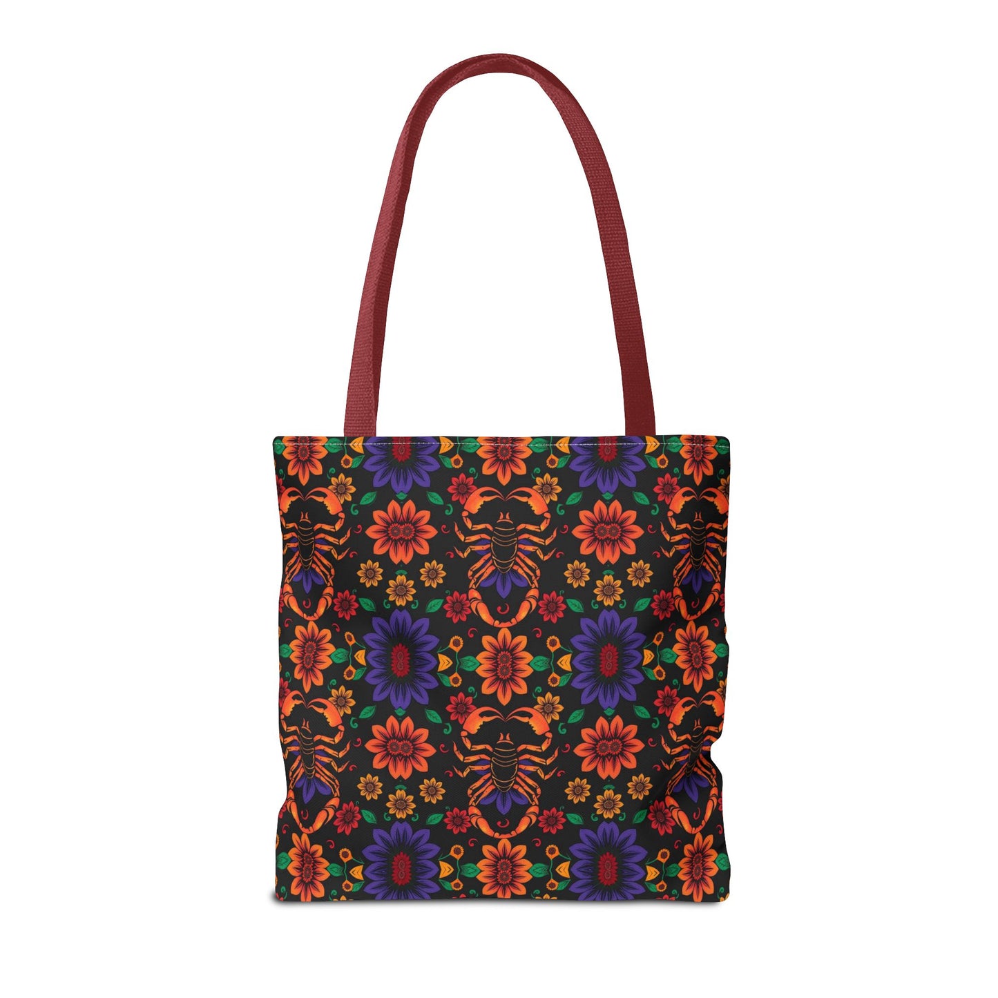 Tote Bag, (AOP), Scorpio, Zodiac v6, Flower Pattern