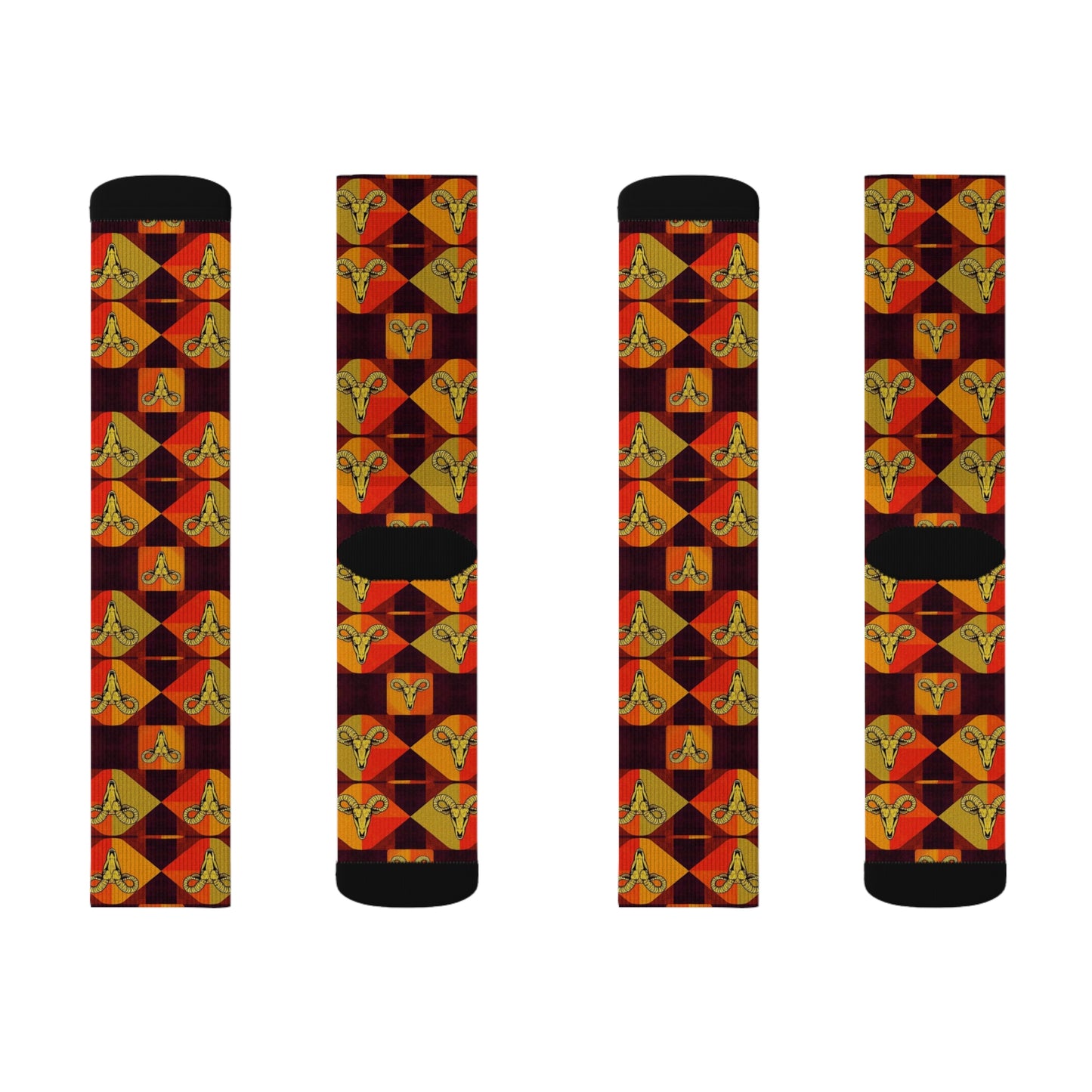 Sublimation Socks, Taurus, Zodiac v1, Shapes Pattern
