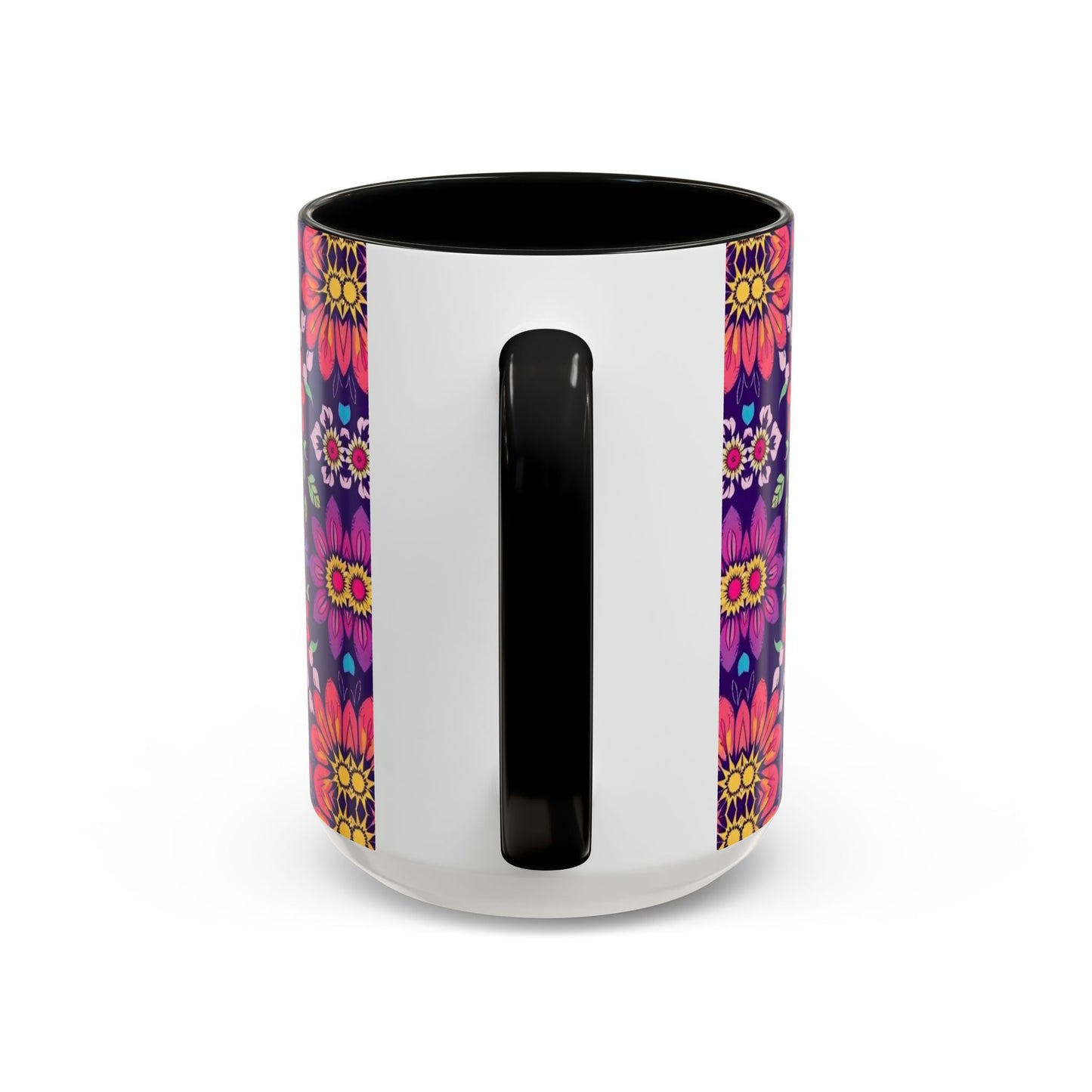 Accent Coffee Mug, Libra, Zodiac v3, Flower Pattern, (11, 15oz)