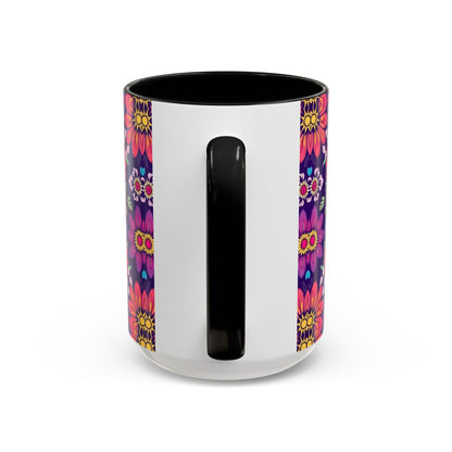 Accent Coffee Mug, Libra, Zodiac v3, Flower Pattern, (11, 15oz)