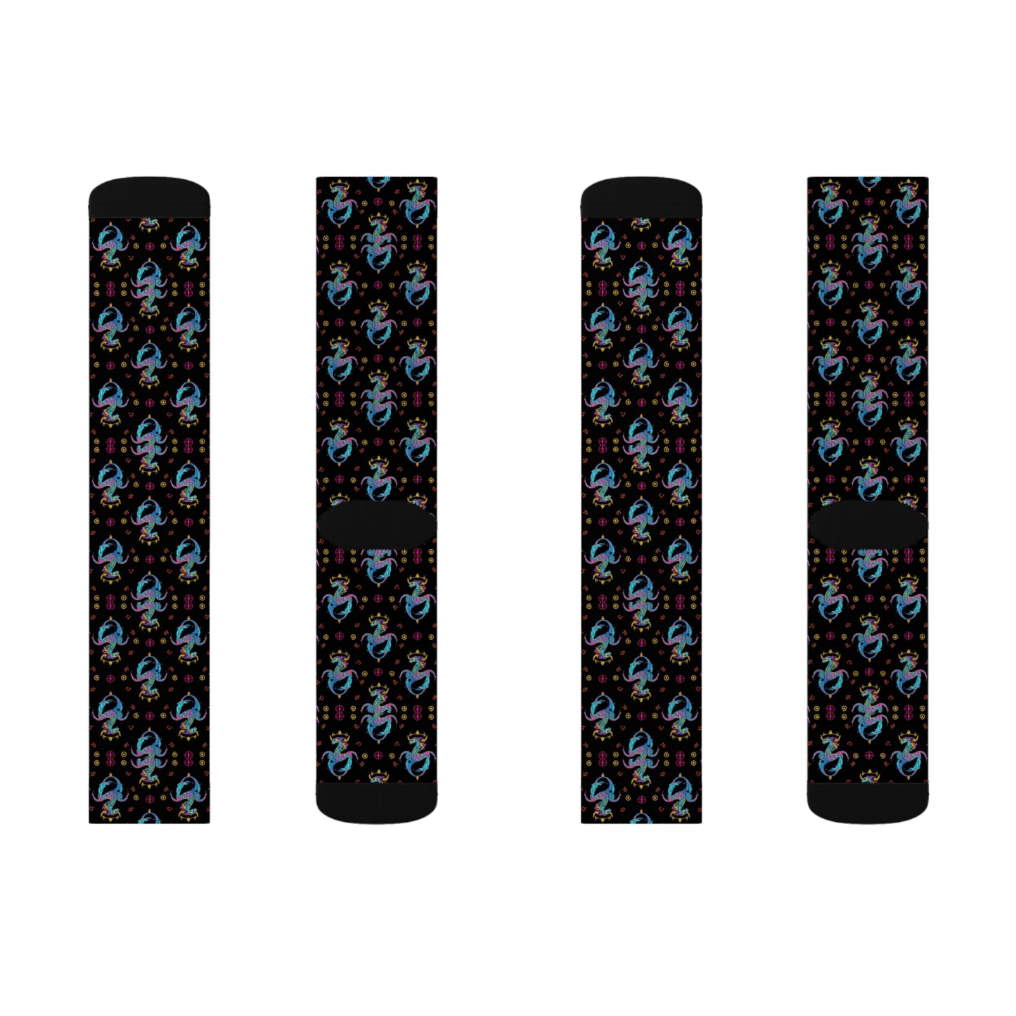 Sublimation Socks, Aquarius, Zodiac v3, Jewel Pattern
