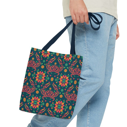 Tote Bag (AOP), Cancer, Zodiac v2, Flower Pattern