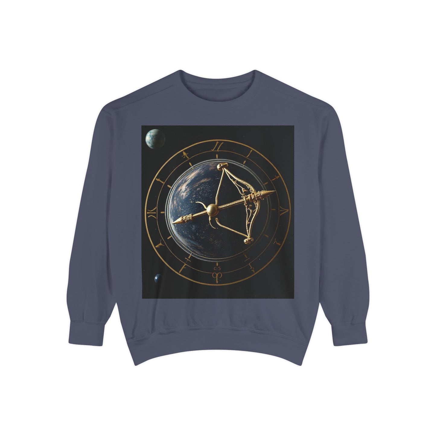 Garment-Dyed Sweatshirt, Unisex, Space Symbol Design v1, Sagittarius