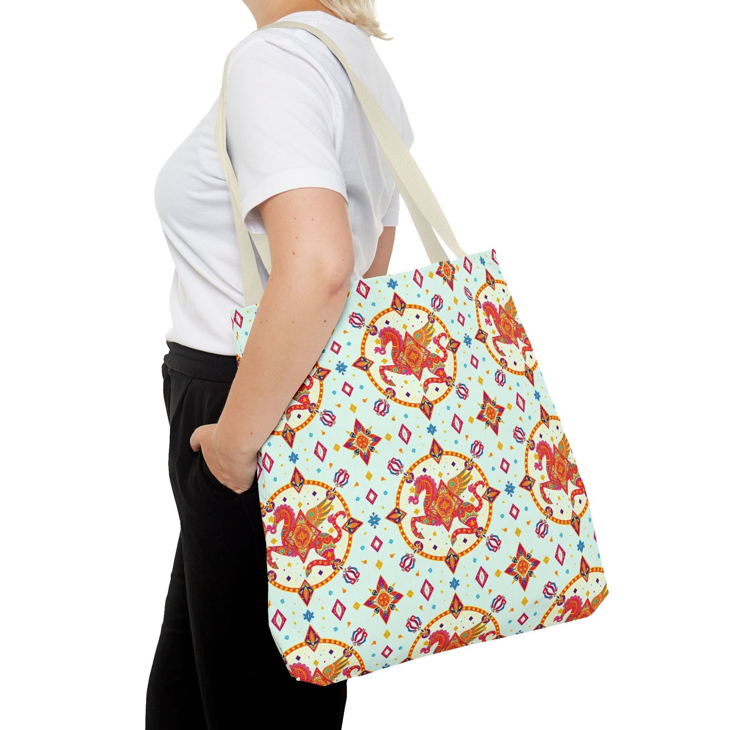 Tote Bag (AOP), Aquarius, Zodiac v1, Jewel Pattern