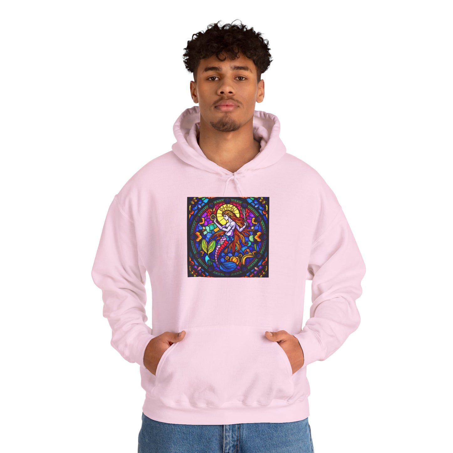 Unisex Heavy Blend™ Hooded Sweatshirt with glass Aquarius zodiac design