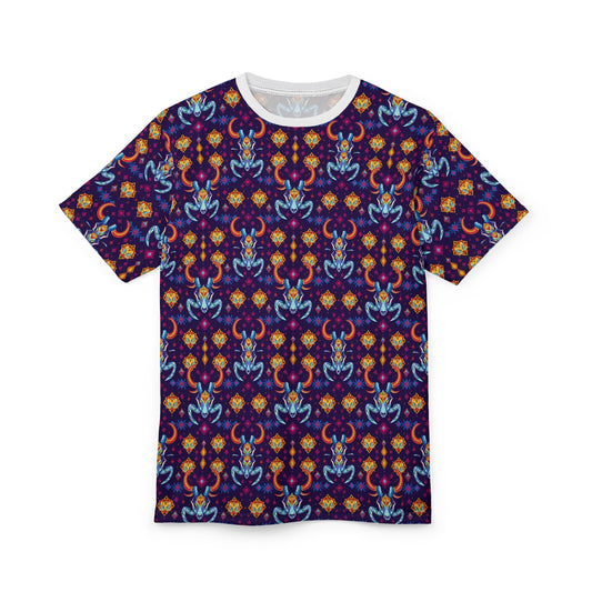 Unisex Cut & Sew T-Shirt, (AOP), Taurus, Zodiac v4, Jewels Pattern