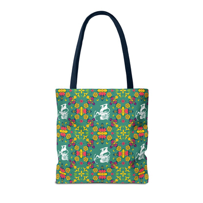 Tote Bag, (AOP), Sagittarius, Zodiac v6, Flower Pattern