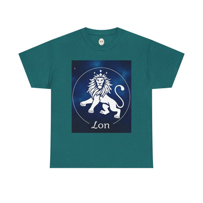 Unisex Heavy Cotton T-Shirt, Space Lion v1, Leo Zodiac Design
