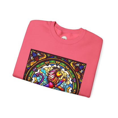Unisex Heavy Blend™ Crewneck Sweatshirt, Glass, Leo Zodiac Design