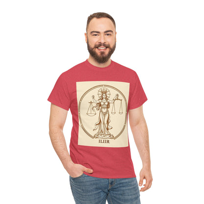 Unisex Heavy Cotton T-Shirt, Libra Goddess, Zodiac Design