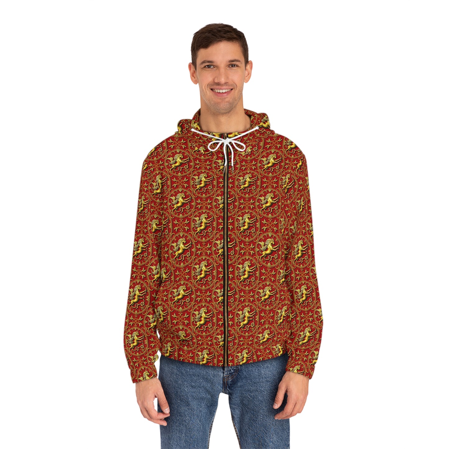 Full-Zip Hoodie (AOP), Sagittarius, Zodiac v1, Pattern