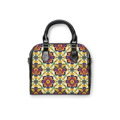 Shoulder Handbag, Taurus, Zodiac v2, Flower Pattern